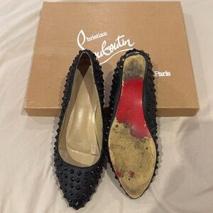 Louboutin Black Flats